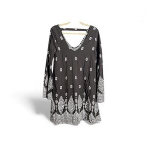 Living Doll Medium Boho Black and White Monochrome Patterned Dress